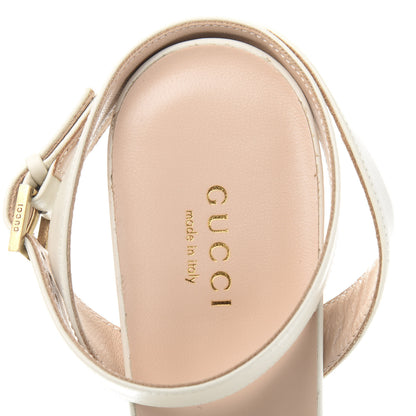 Gucci Calfskin GG Marmont Ankle Wrap 30/85mm Platform Sandals 39 Mystic White 6 of 10