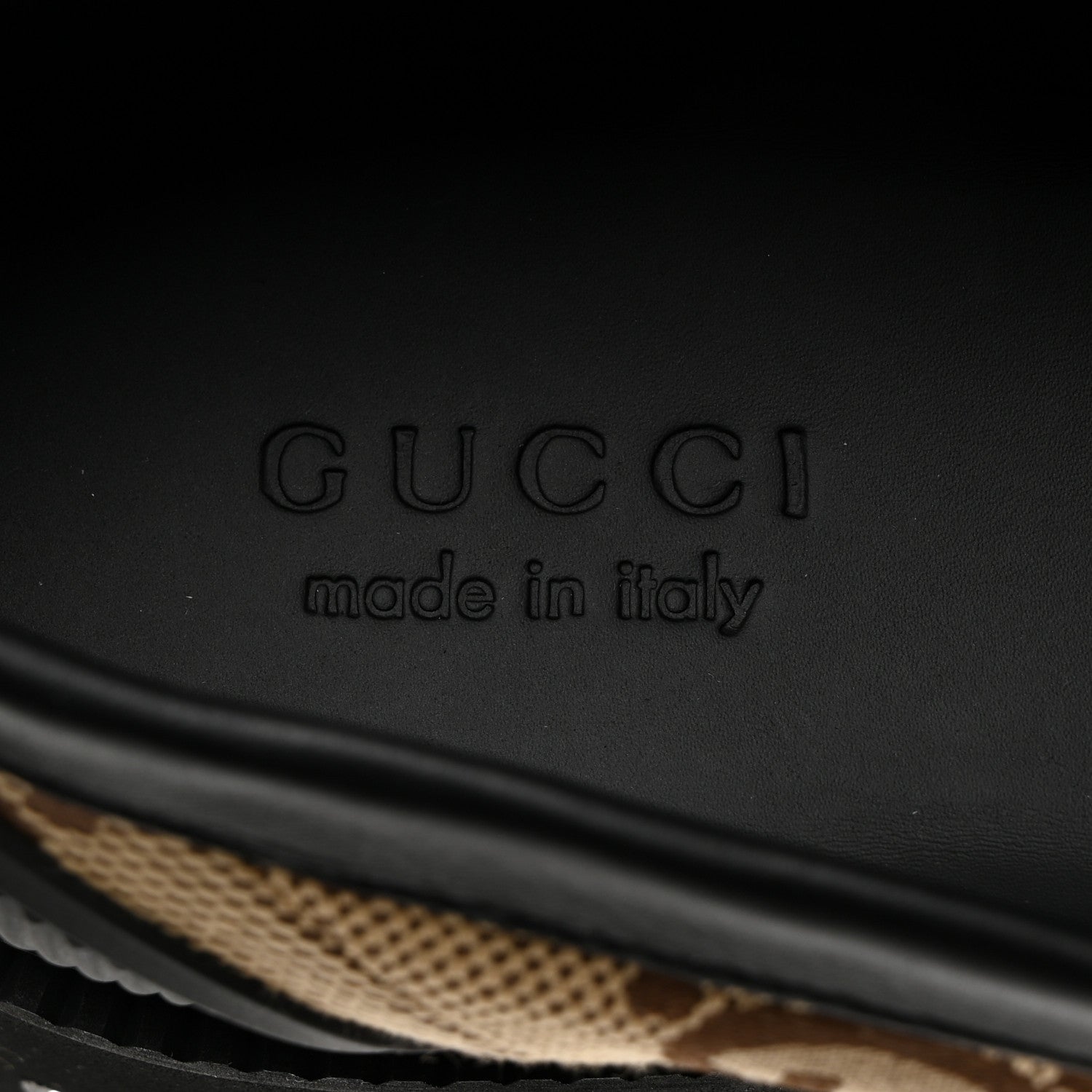 Gucci Monogram Jumbo GG Miro Soft Calfskin Mens Lug Sole Loafers 8 Camel Ebony Black 6 of 9