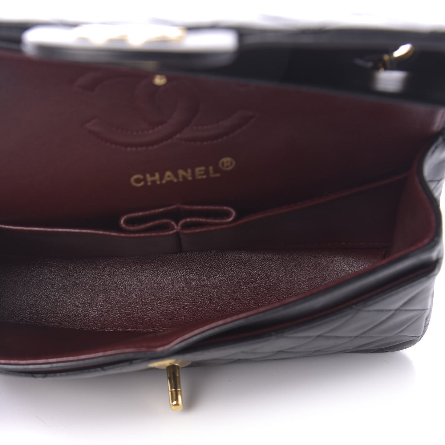 Lambskin Quilted Small Double Flap Black