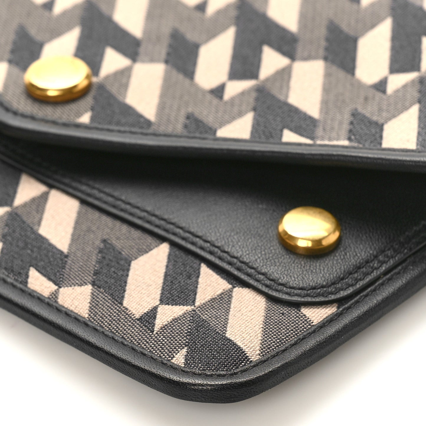 Econyl Nylon Jacquard Calfskin Wallet Black