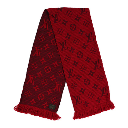 Louis Vuitton Wool Silk Logomania Scarf Rubis 2 of 3