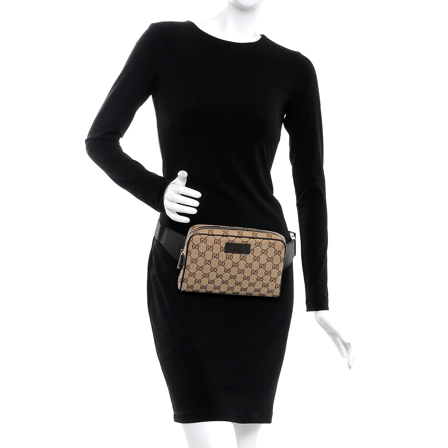 Monogram Dollar Calfskin Belt Bag Beige Ebony Testa di Moro Marrone Scuro