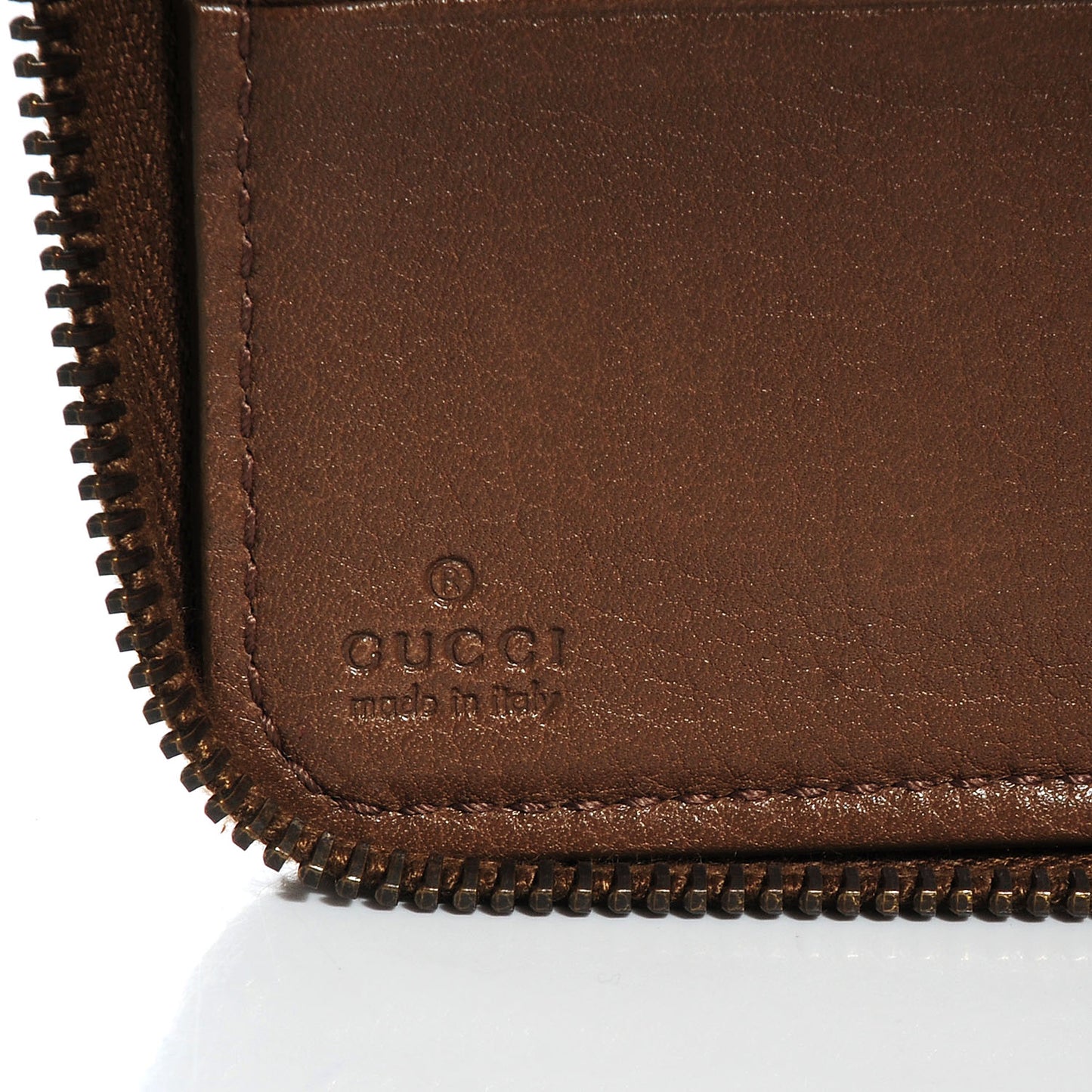 Leather 1973 Zip Around Wallet Light Brown