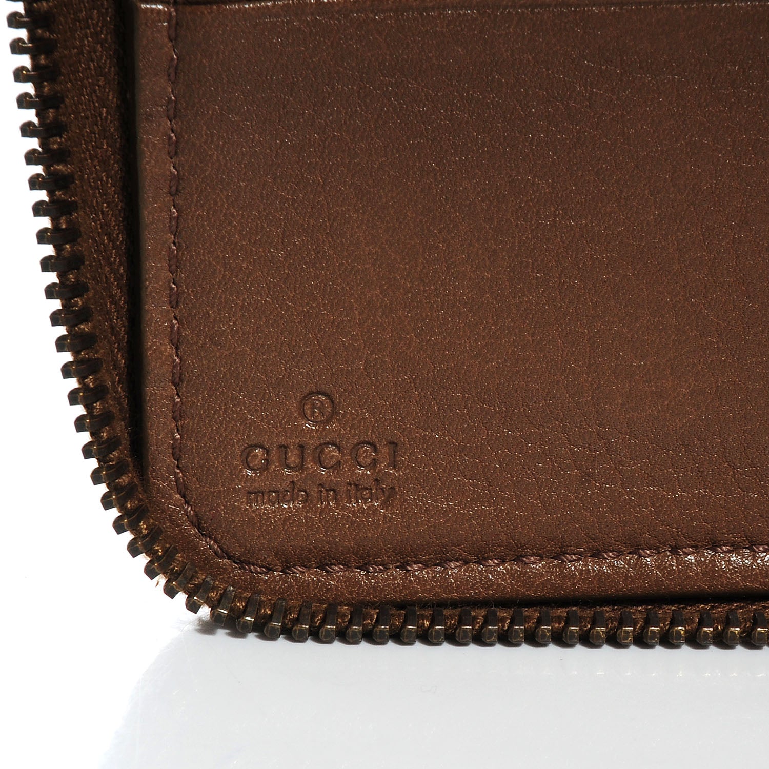 Gucci Leather 1973 Zip Around Wallet Light Brown 6 of 7