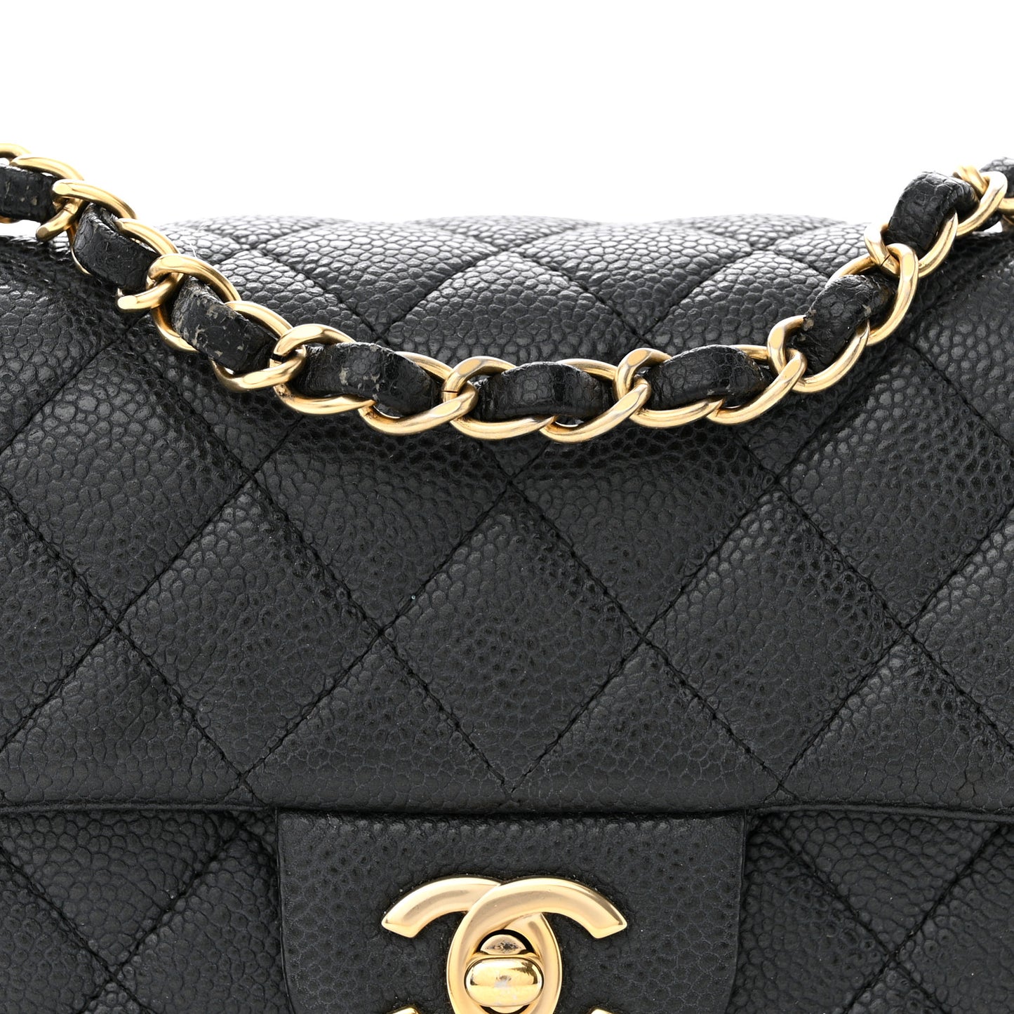 Caviar Quilted Mini Rectangular Flap Black