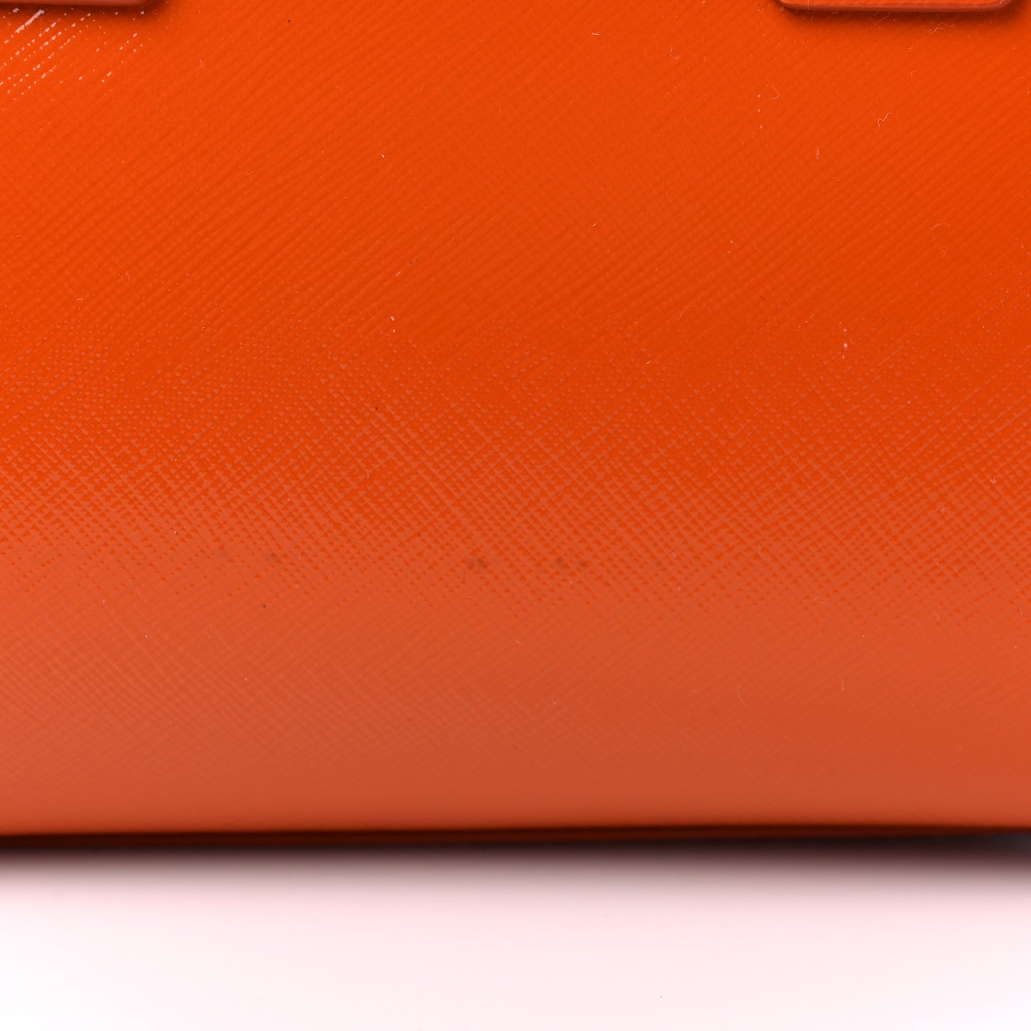 Saffiano Vernice Frame Top Bag Papaya Rosso White