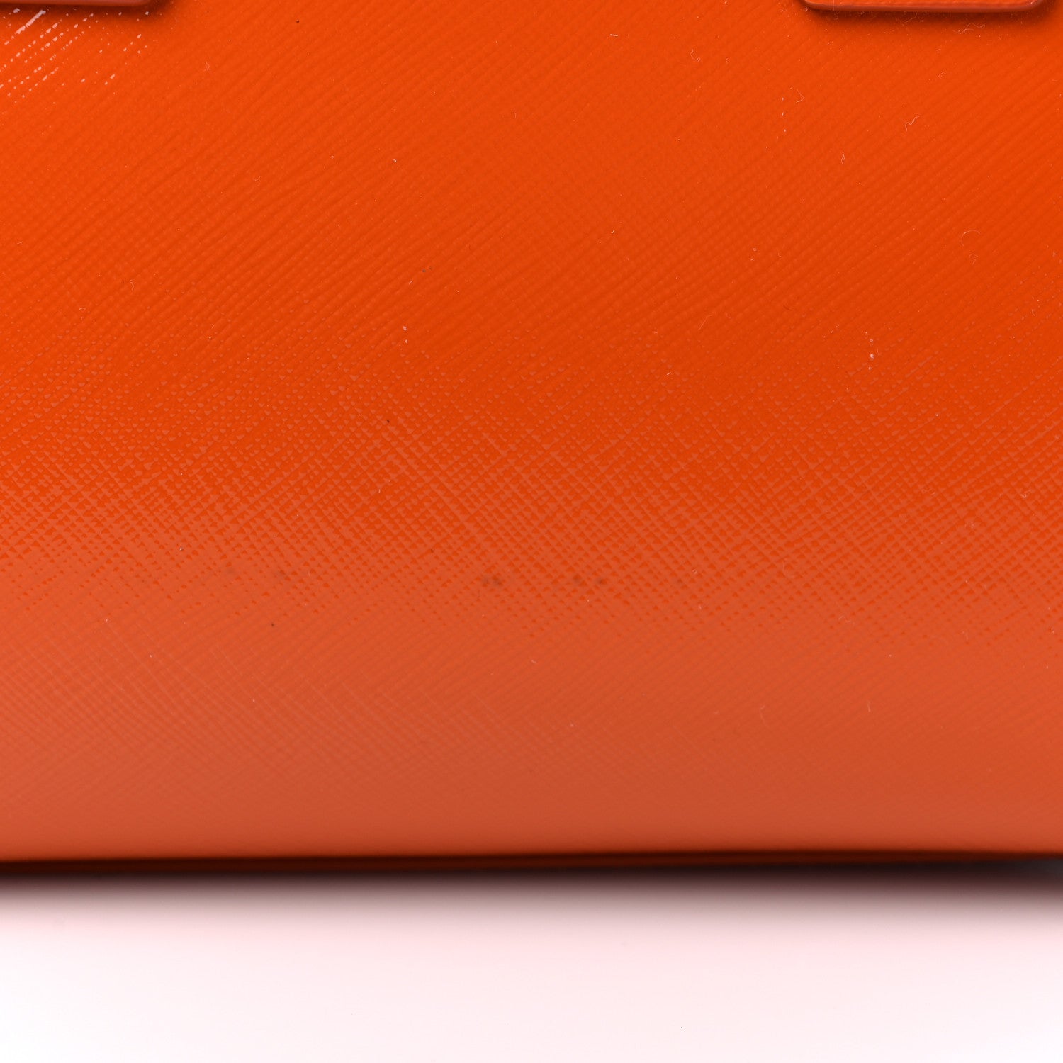 Prada Saffiano Vernice Frame Top Bag Papaya Rosso White 13 of 13
