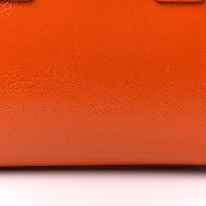 Prada Saffiano Vernice Frame Top Bag Papaya Rosso White 13 of 13