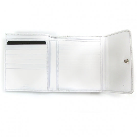 Leather Logo Wallet White