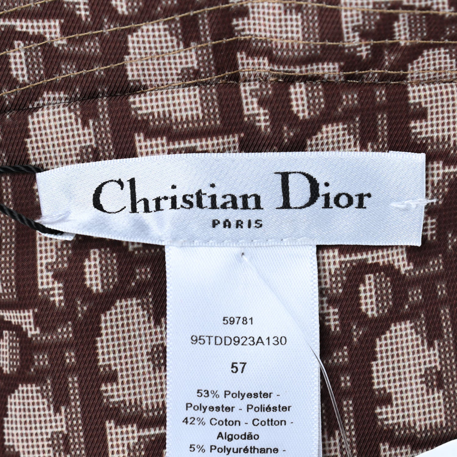 Christian Dior Oblique Reversible Teddy-D Brim Bucket Hat 57 Beige