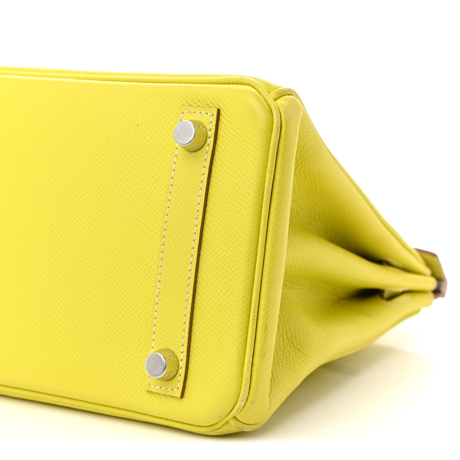Hermes Epsom Candy Birkin 25 Lime Gris Perle 10 of 11