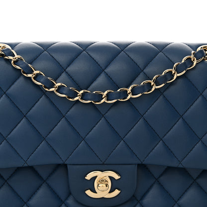 Chanel Lambskin Quilted Medium Double Flap Blue 8 of 13