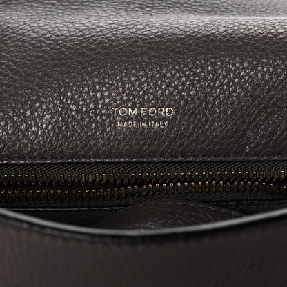 Tom Ford Grained Calfskin Soft Jennifer Saddle Bag Graphite 5 of 13