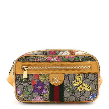 Gucci GG Supreme Monogram Flora Medium Ophidia Belt Bag Beige Multicolor Crop 1 of 13