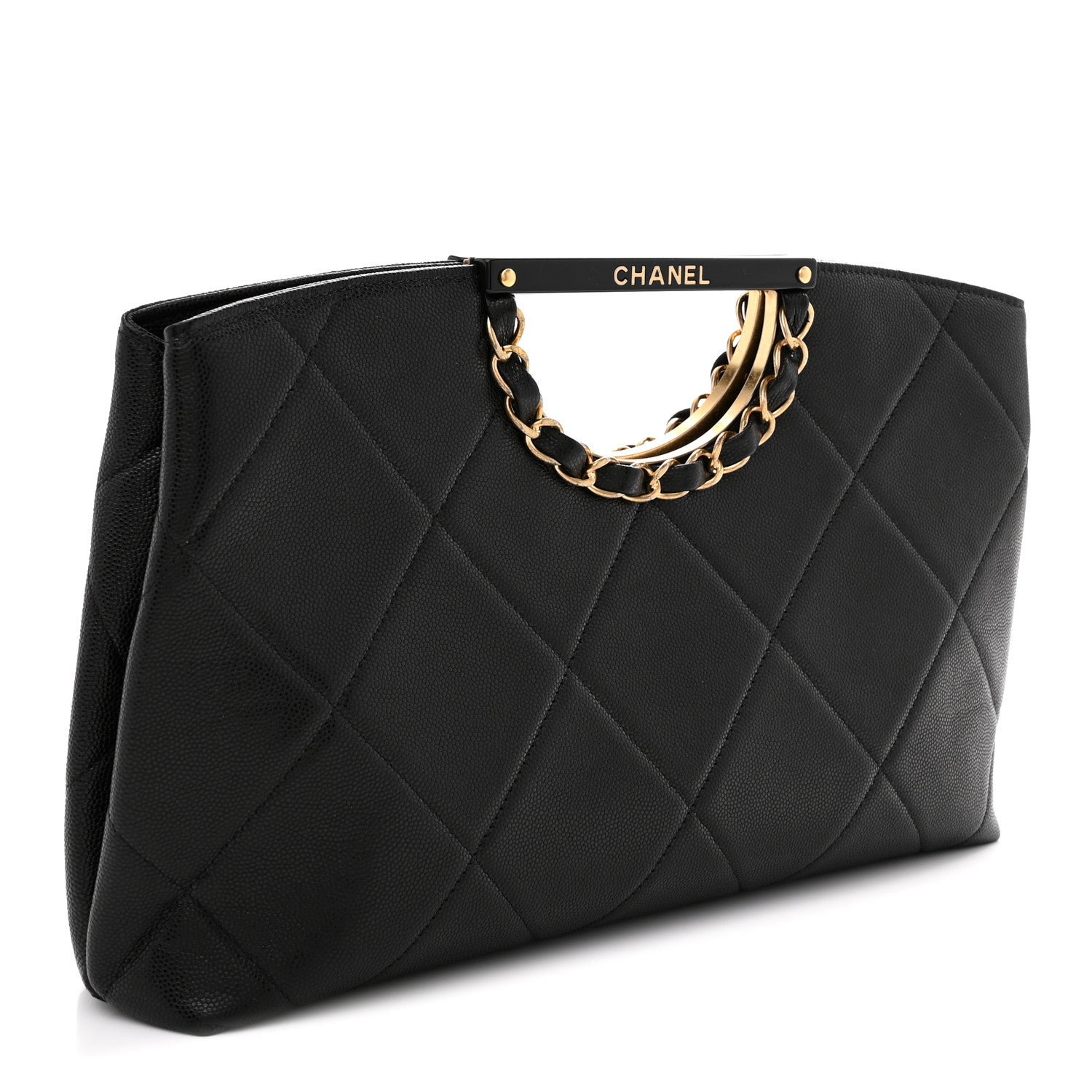 Chanel Caviar Quilted A Real Catch Clutch Black 3 of 11