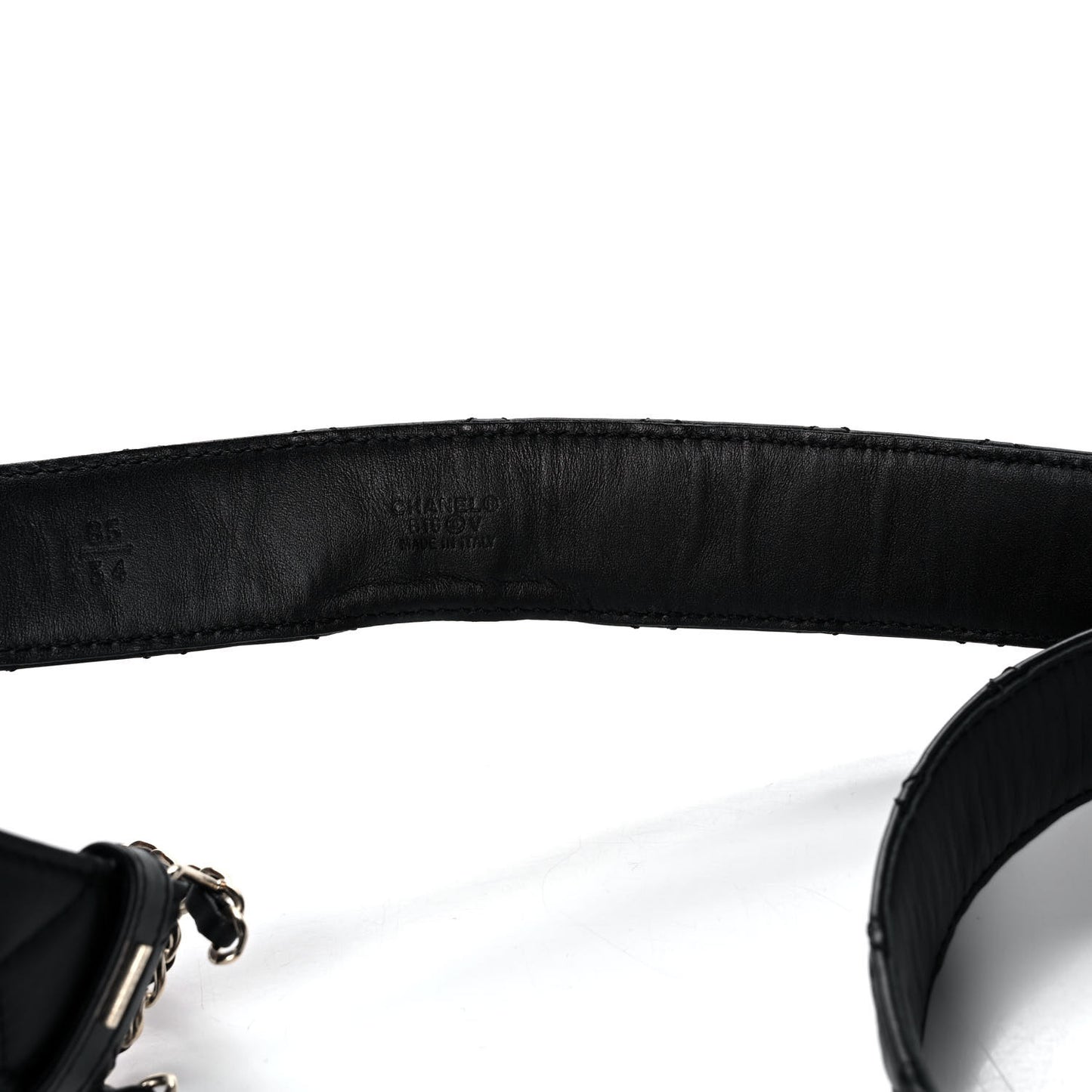 Lambskin Quilted CC Chain Belt 85 34 Black