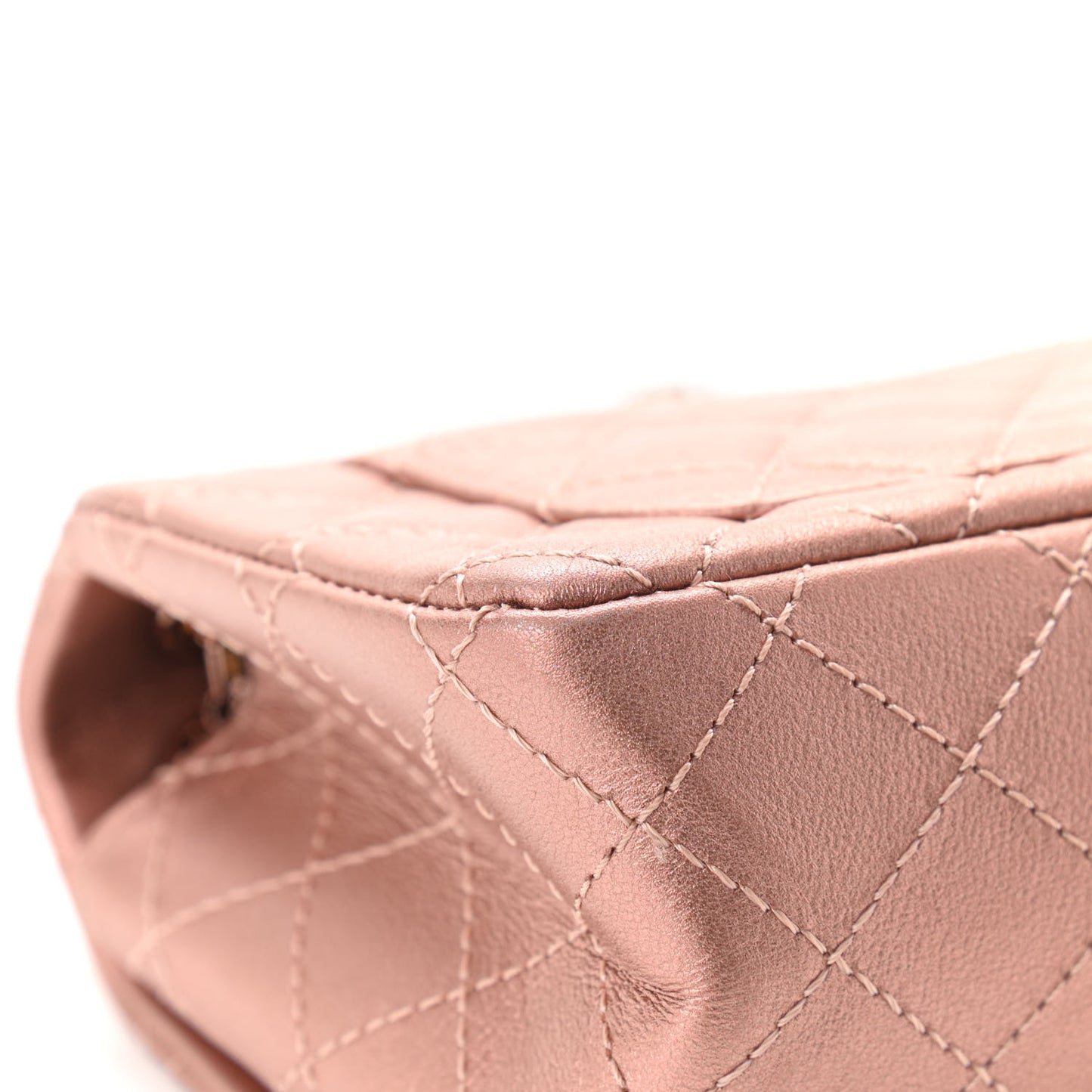 Metallic Grained Calfskin Quilted 2.55 Reissue Mini Flap Copper Pink
