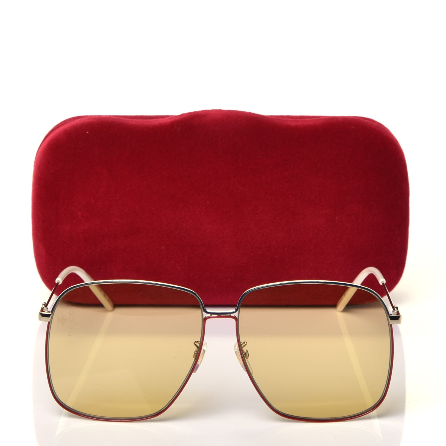 Gucci Rectangular Frame Interlocking G Sunglasses GG0394S Yellow 7 of 7