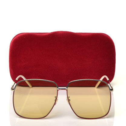Gucci Rectangular Frame Interlocking G Sunglasses GG0394S Yellow 7 of 7