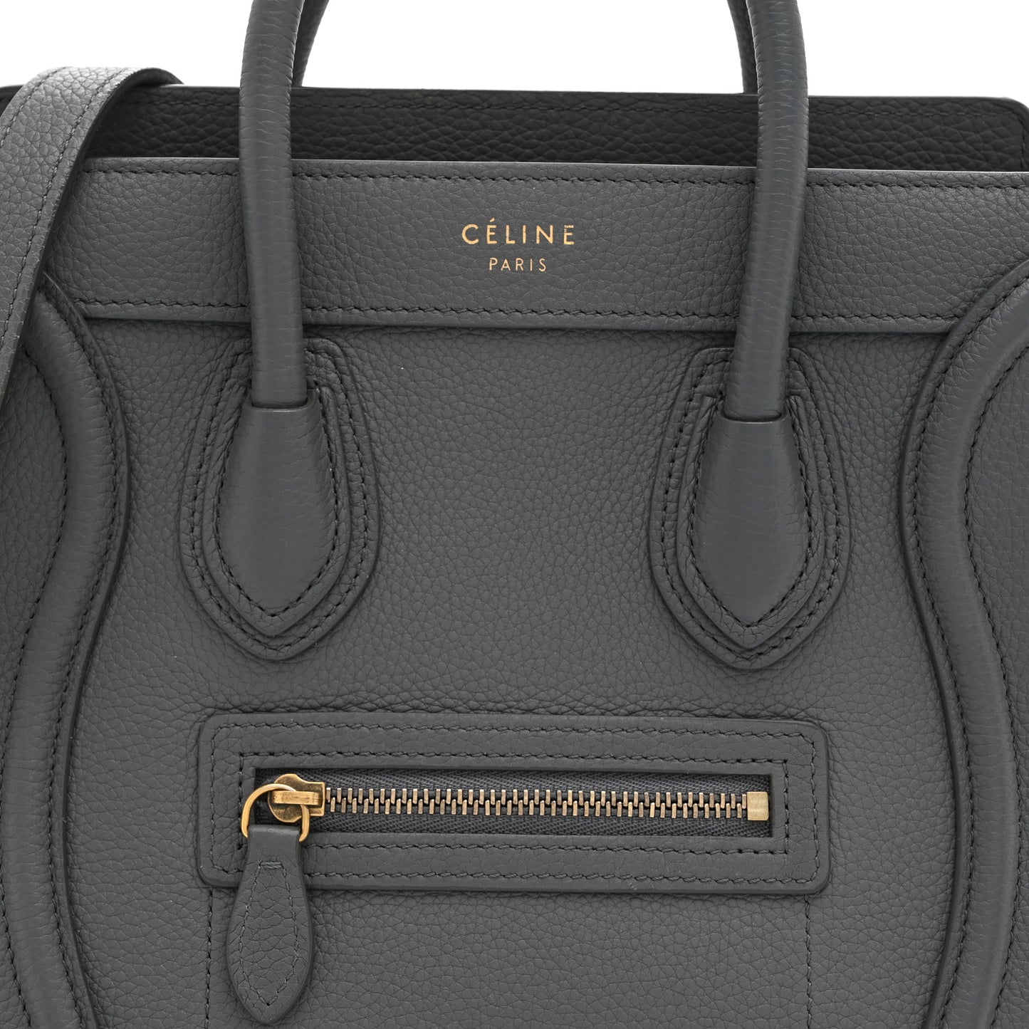 Drummed Calfskin Nano Luggage Kohl