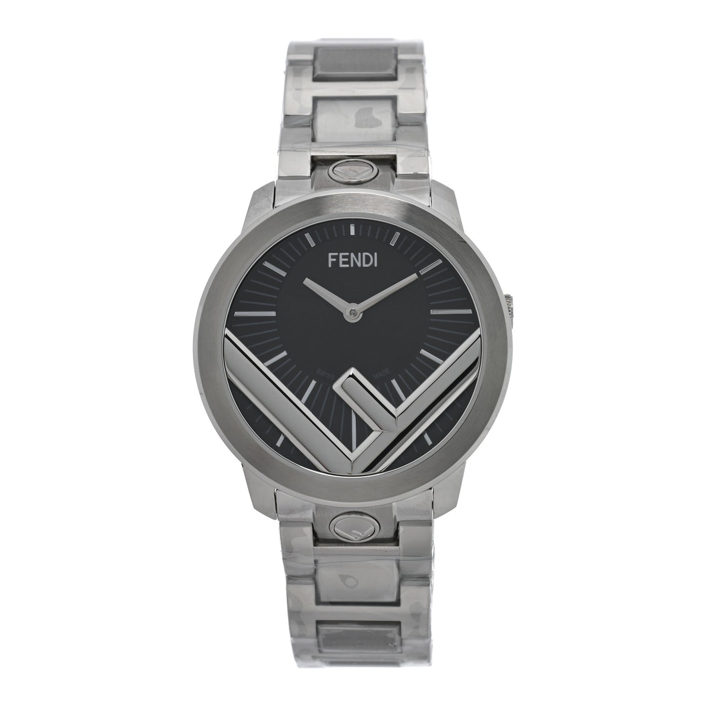 Stainless Steel 36mm Run Away Quartz Watch Black