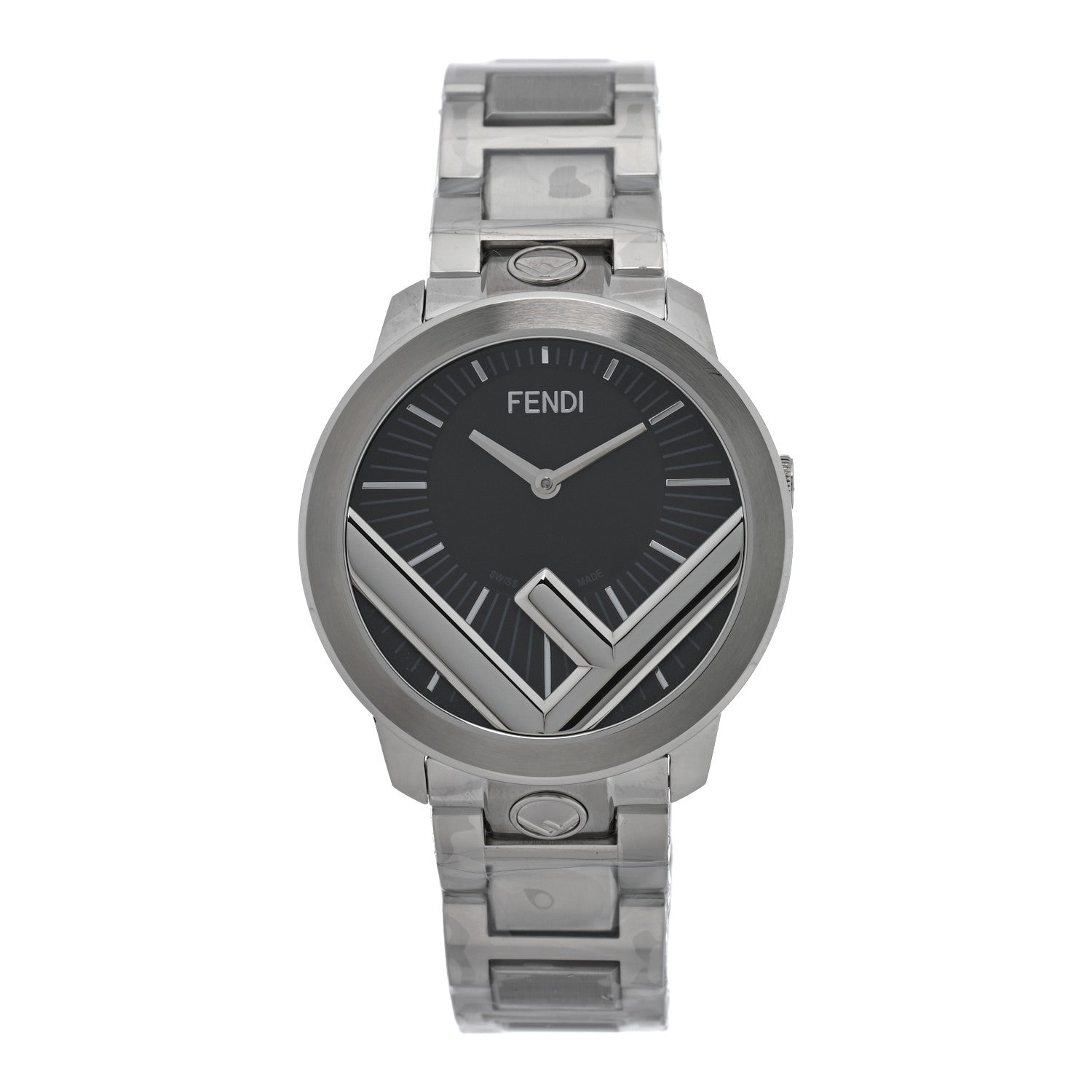 Fendi Stainless Steel 36mm Run Away Quartz Watch Black 1 of 5