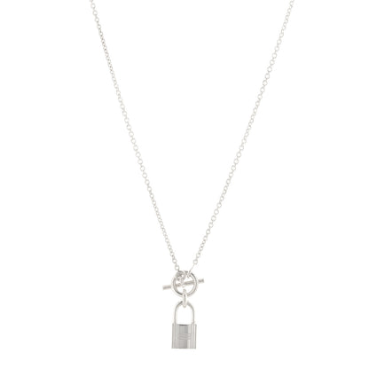 Hermes Sterling Silver Cadenas Kelly Lock Pendant Necklace 1 of 4