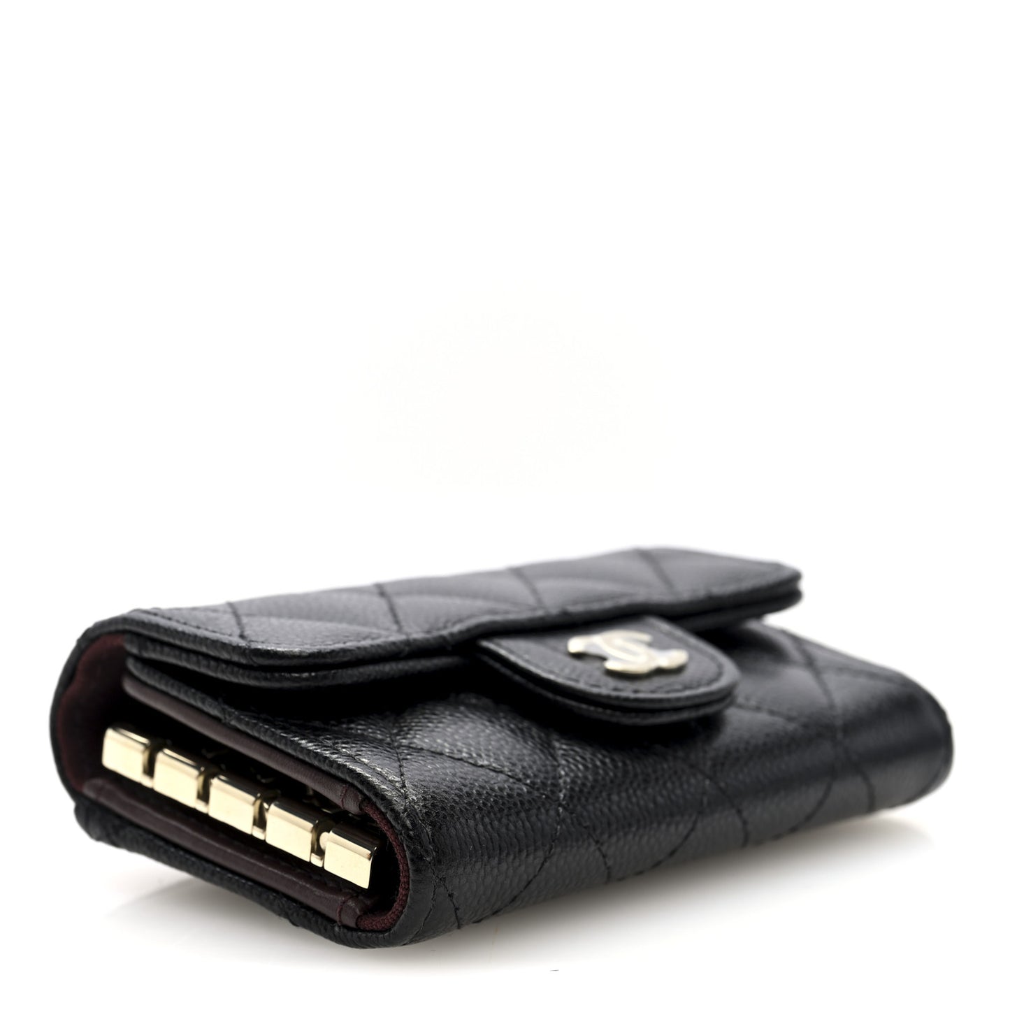 Caviar Quilted Classic 4 Key Holder Wallet Black