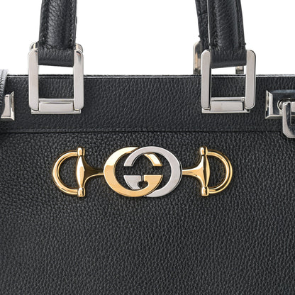 Gucci Grainy Calfskin Small Zumi Top Handle Bag Black 8 of 10