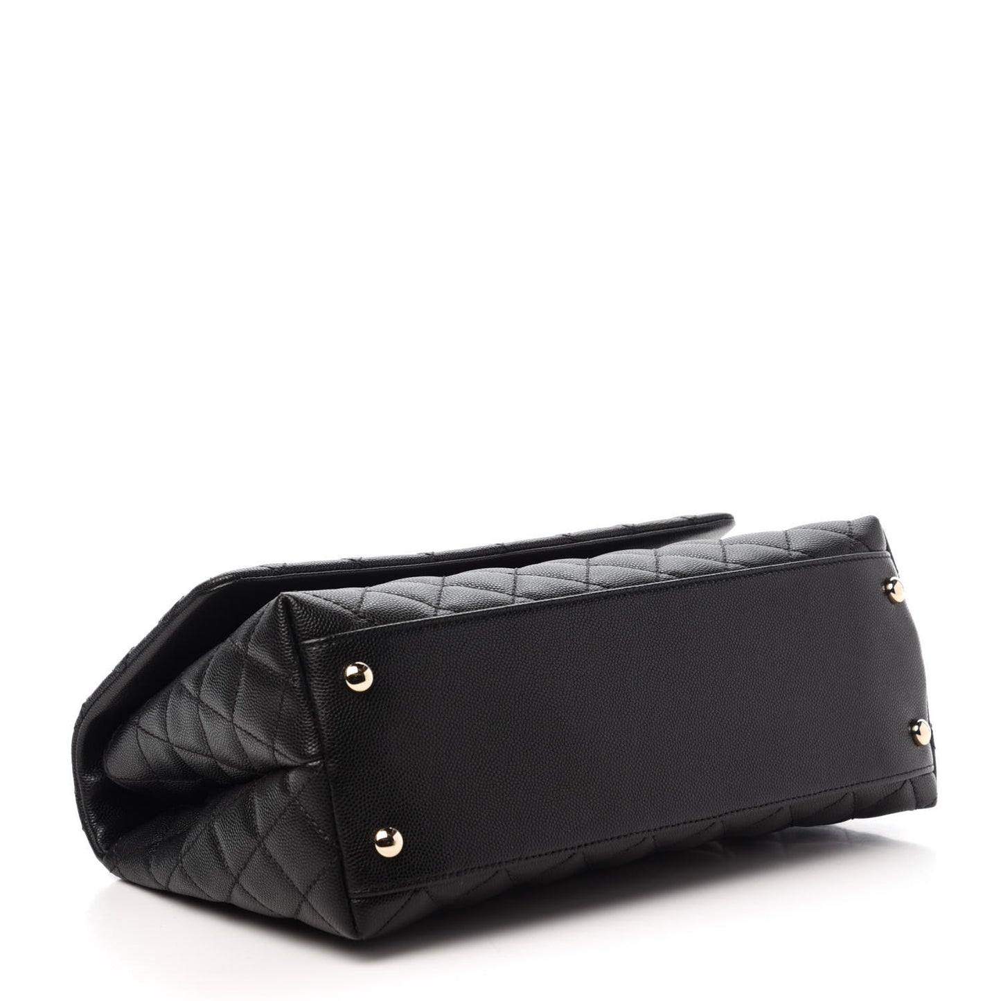 Caviar Quilted Small Coco Handle Flap Black