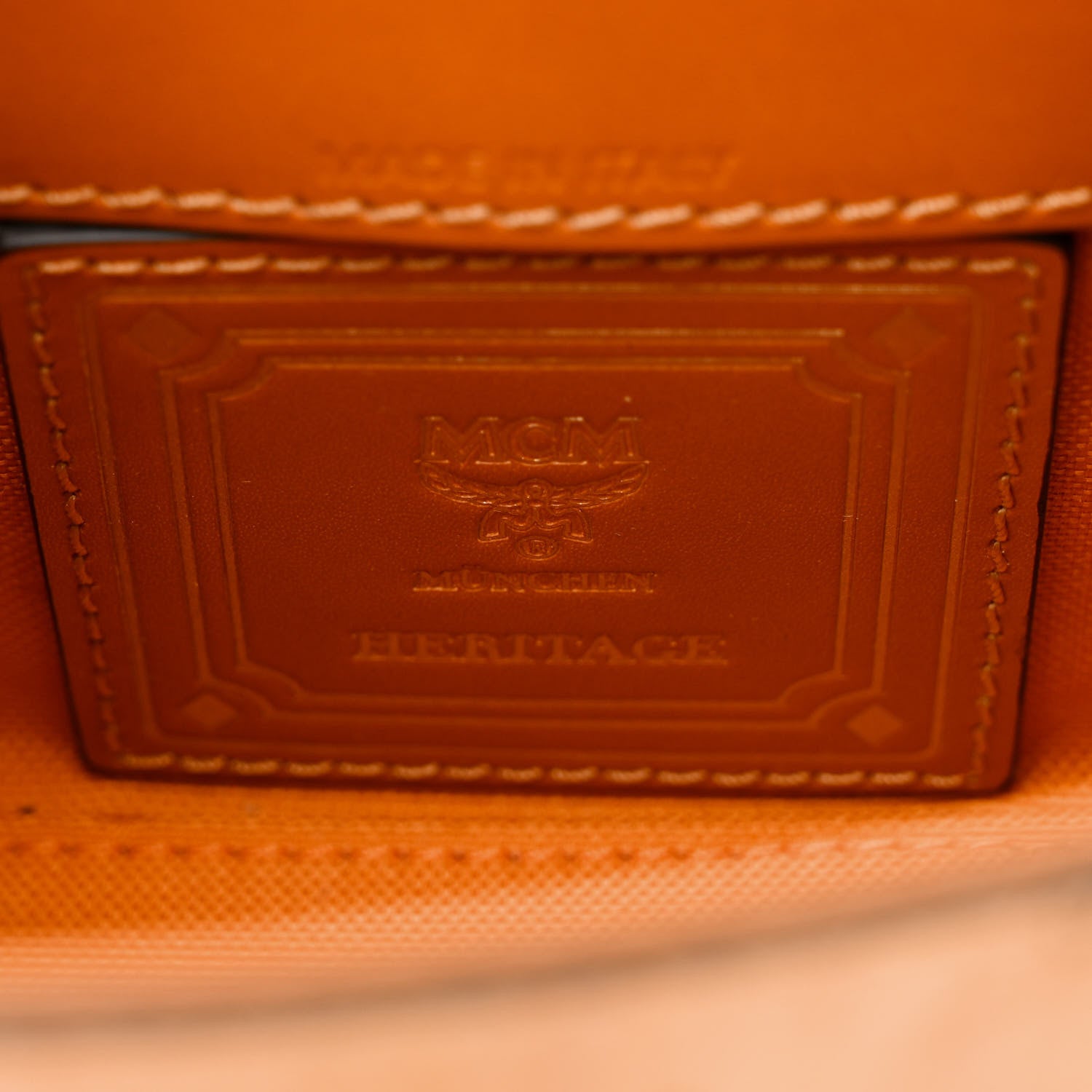 MCM Visetos X-Mini Heritage Top Handle Satchel Cognac 6 of 11