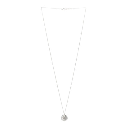 Tiffany Sterling Silver Letter M Disc Pendant Necklace 3 of 5