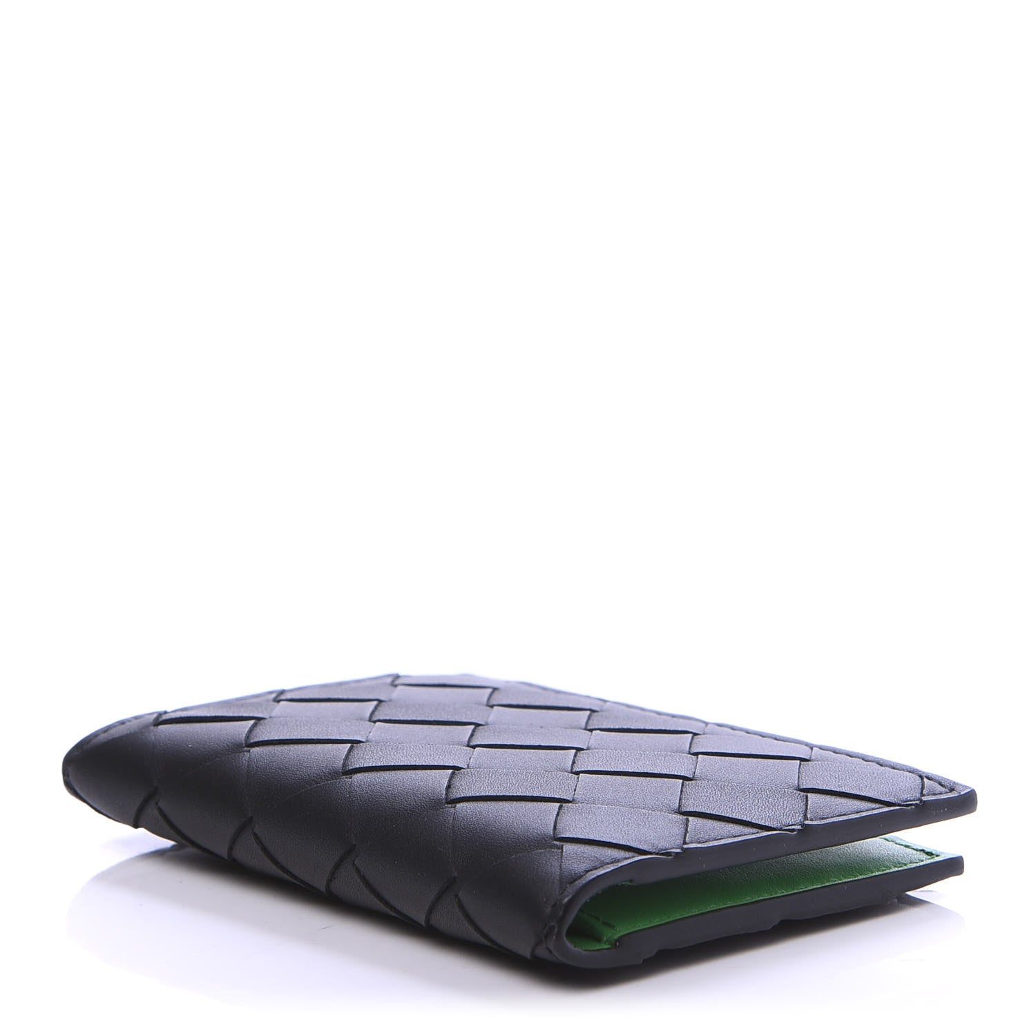 Bottega Veneta Nappa Maxi Intrecciato Bi-Fold Card Holder Black Grass 4 of 7