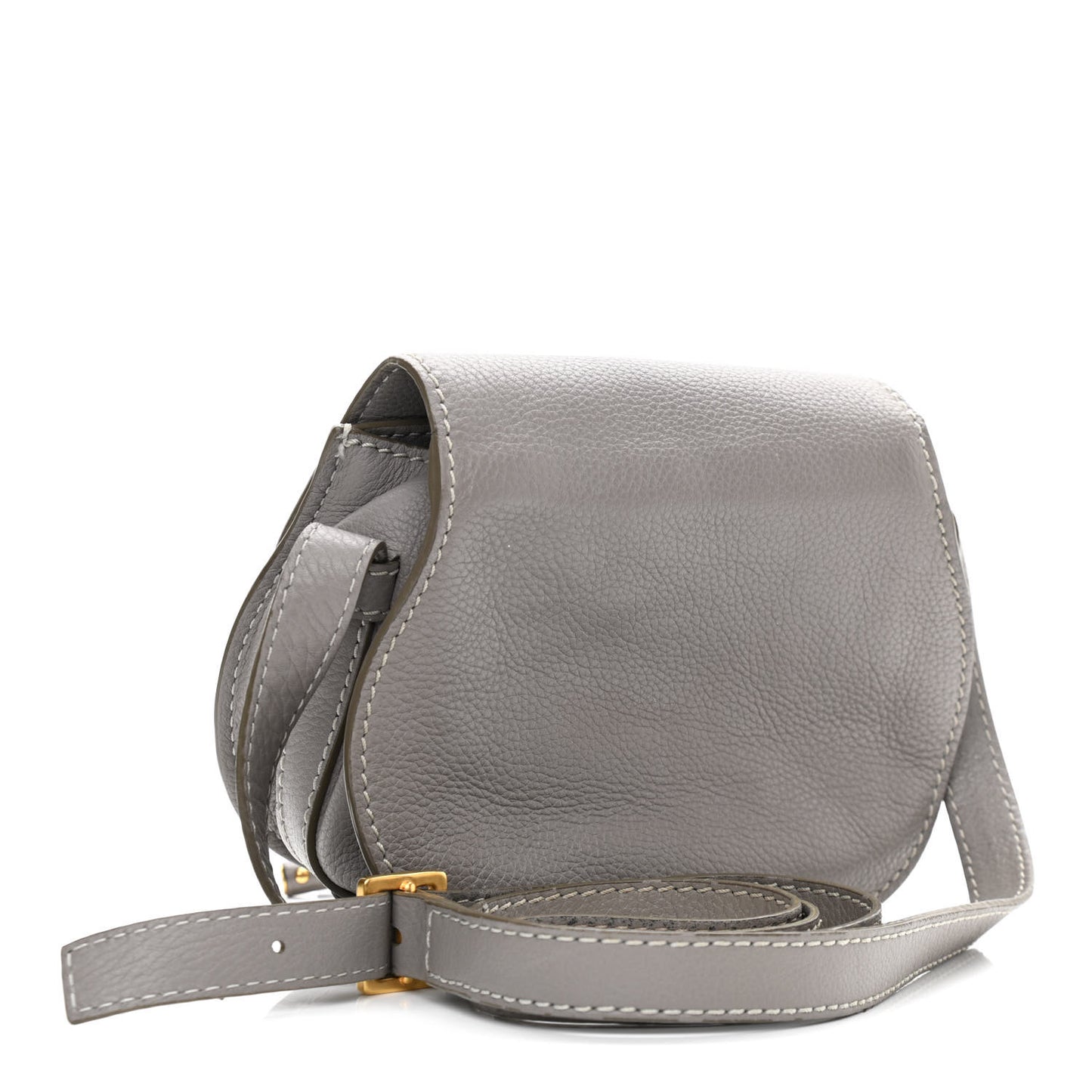 Calfskin Mini Marcie Round Crossbody Bag Cashmere Grey