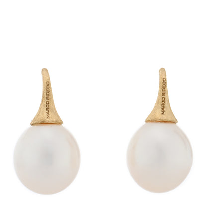 Marco Bicego 18K Yellow Gold Cultured Pearl Africa Drop Earrings 1 of 4