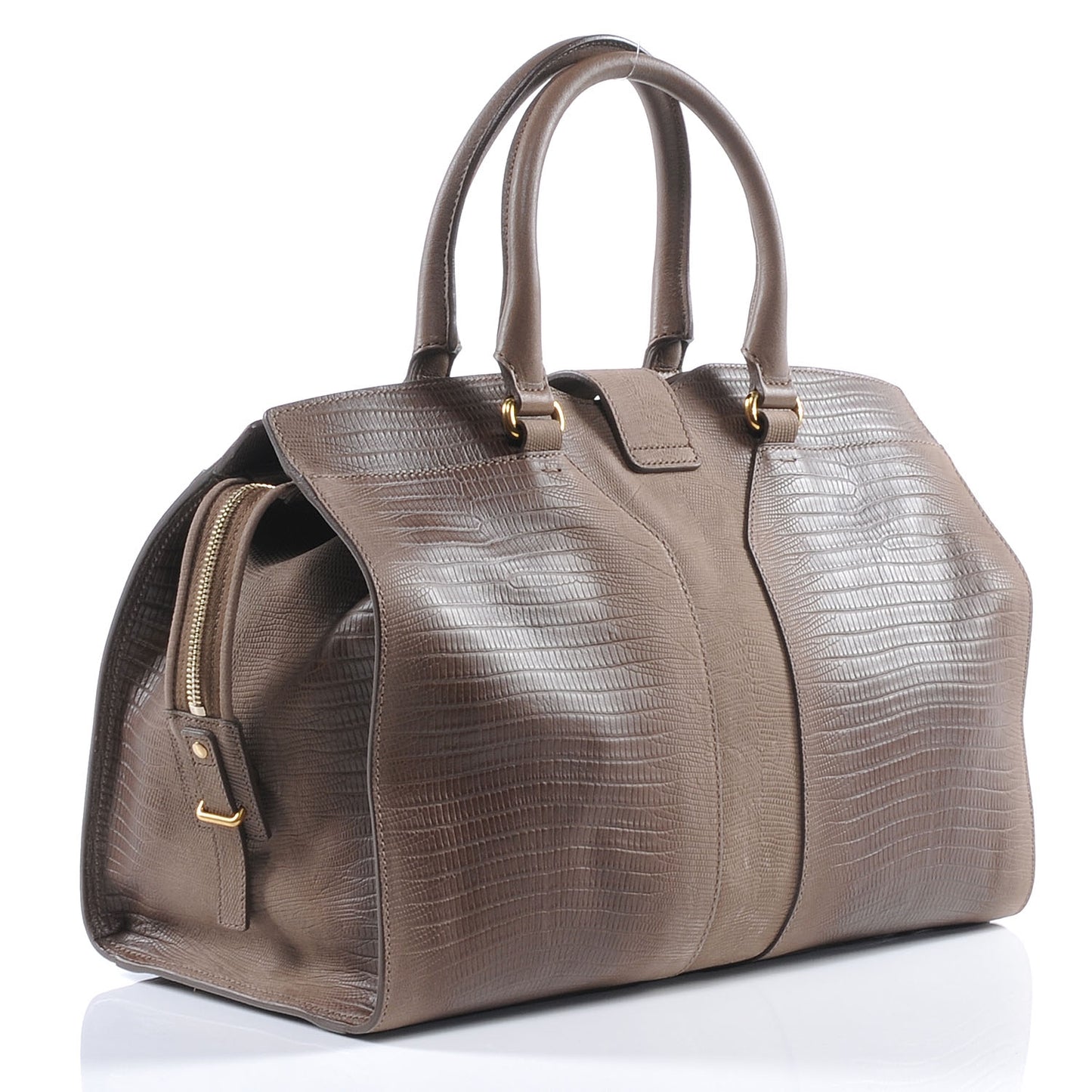 Leather Lizard Effect Cabas ChYc Medium Brown