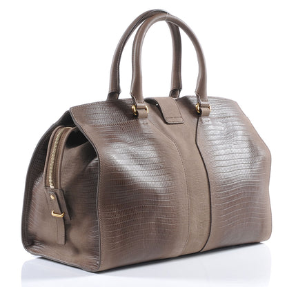 Saint Laurent Leather Lizard Effect Cabas ChYc Medium Brown 3 of 7