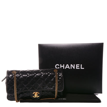 Chanel Crumpled Grained Calfskin Large Shiva Flap Black 4 of 9