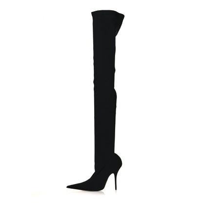 Balenciaga Spandex Pointed Toe Knife Thigh High Boots 41 Black 1 of 6