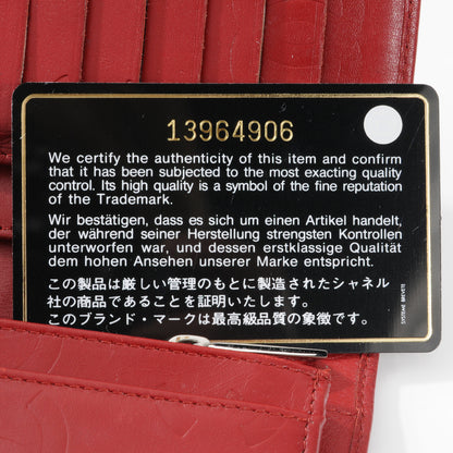 Chanel Calfskin Quilted Cambon Yen Wallet Red 7 of 8