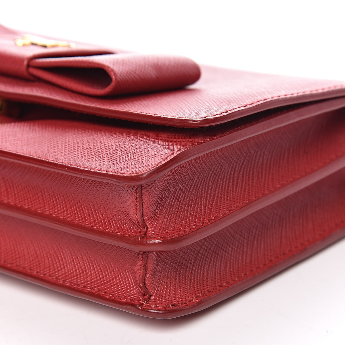 Saffiano Fiocco Bow Flap Wallet Fuoco