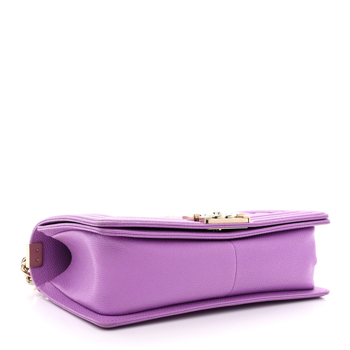 Caviar Quilted Medium Boy Flap Purple