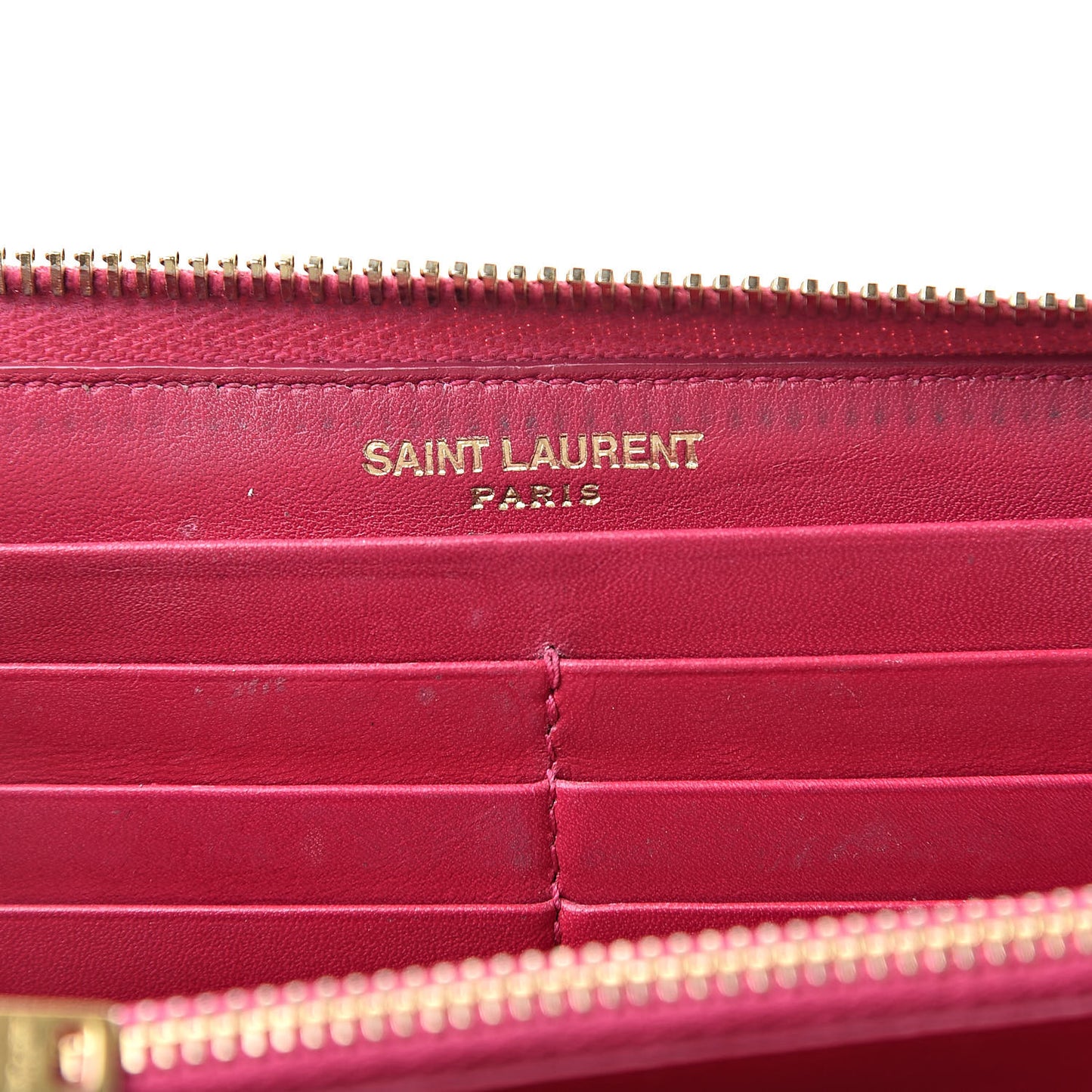 Patent Grain De Poudre Classic Letters Zip Around Wallet Bubblegum
