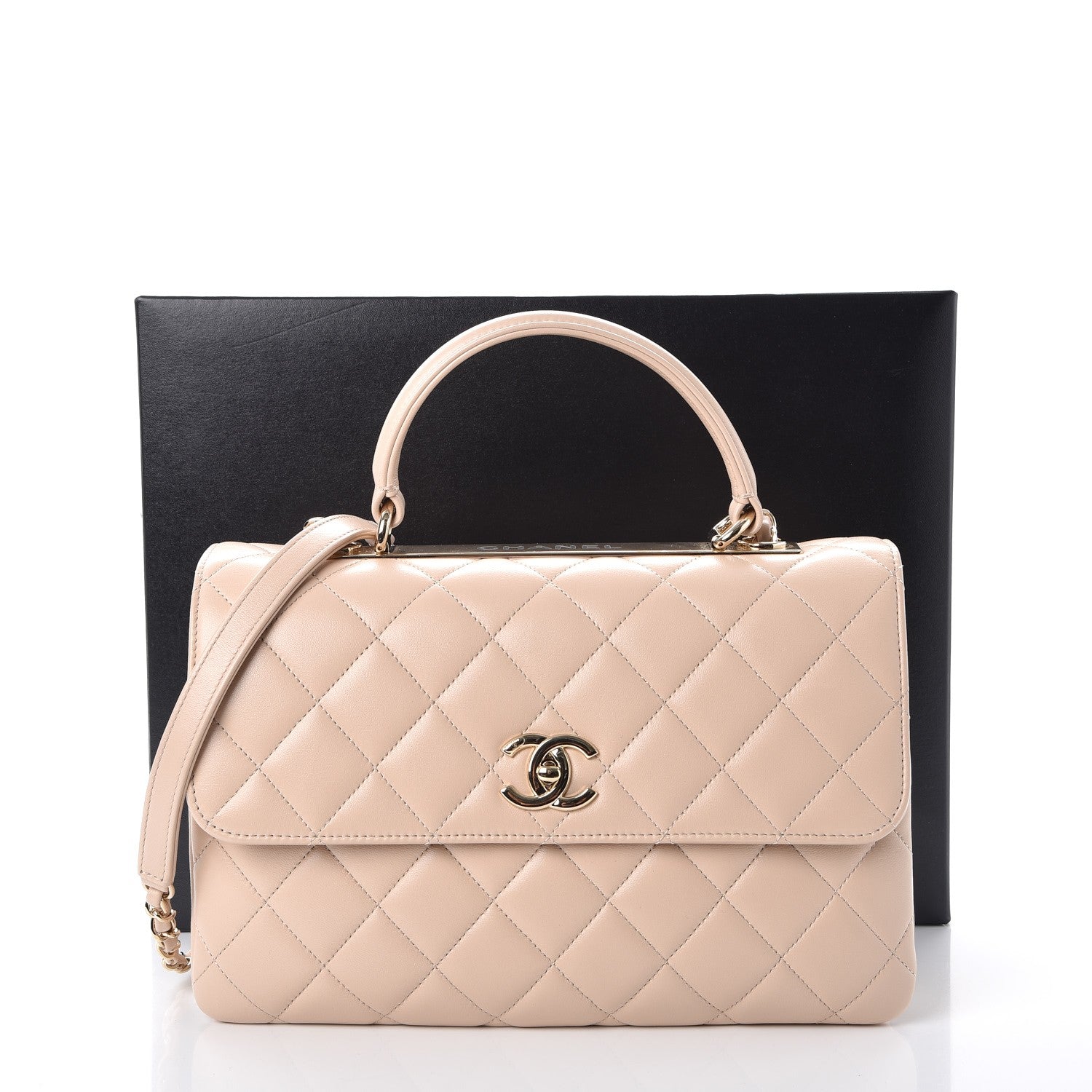Chanel Lambskin Quilted Medium Trendy CC Flap Dual Handle Bag Beige 9 of 9