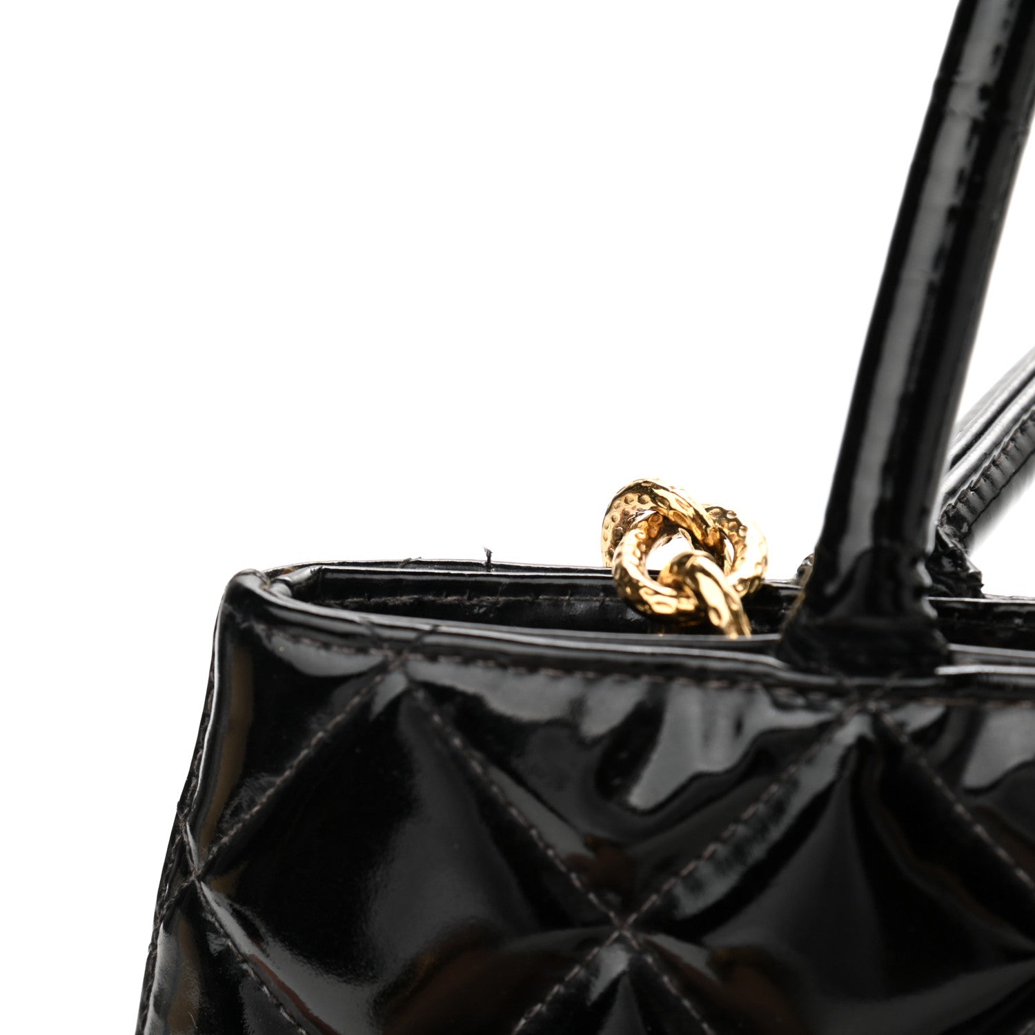 Chanel Patent Medallion Tote Black 14 of 15