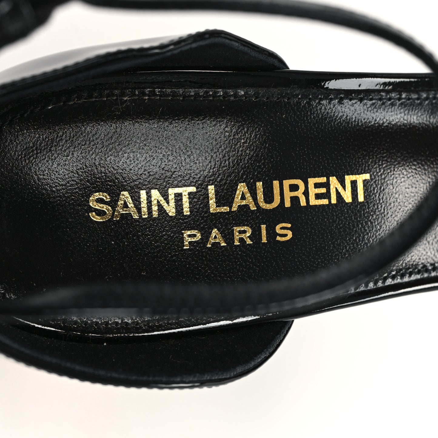 Patent Calfskin Opyum 85 Sandals 39 Black Gold