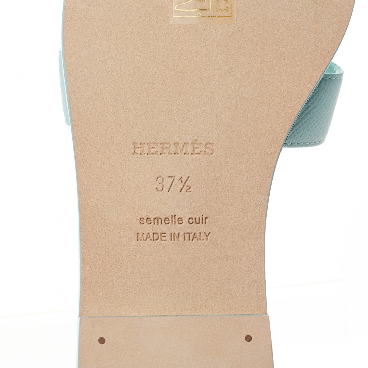 Hermes Epsom Oran Sandals 37.5 Vert Embrun 6 of 8