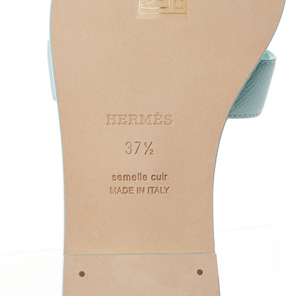 Hermes Epsom Oran Sandals 37.5 Vert Embrun 6 of 8