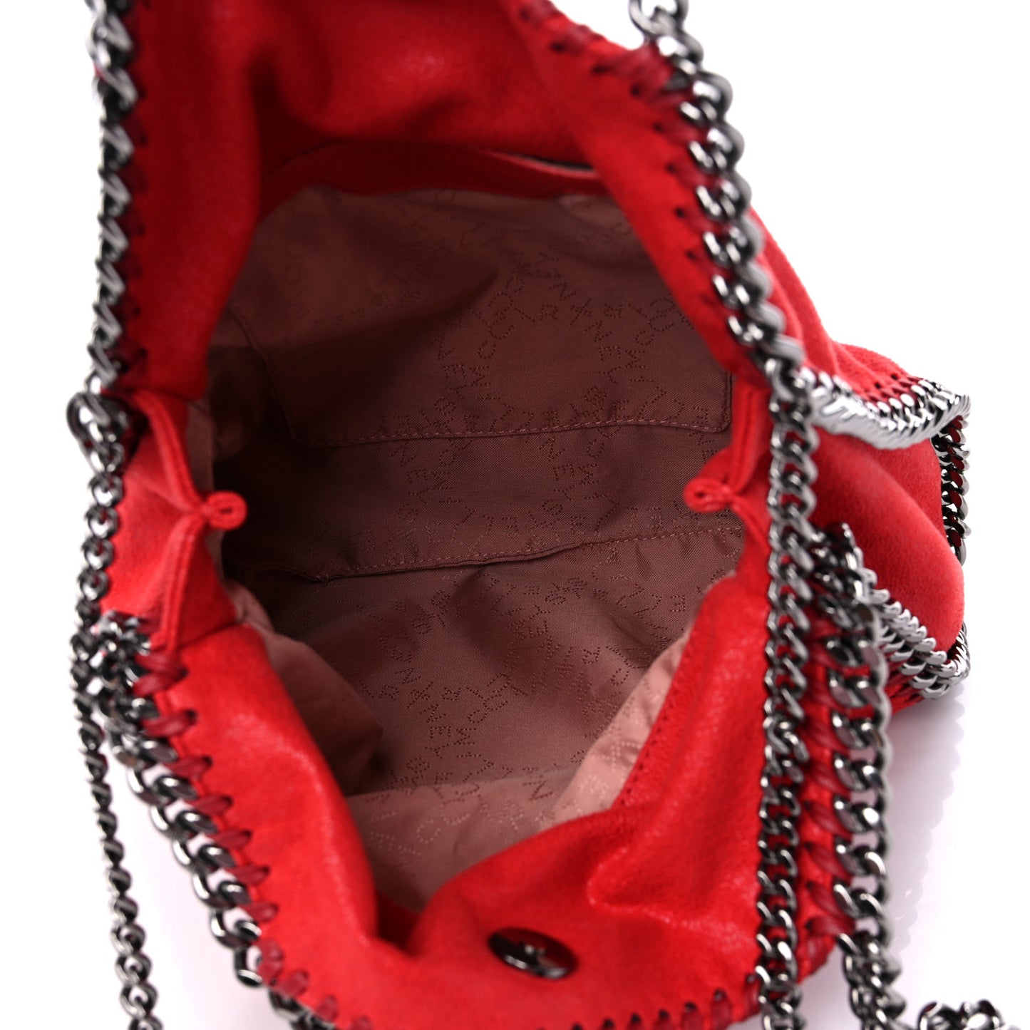Shaggy Deer Mini Falabella Fold Over Tote Red