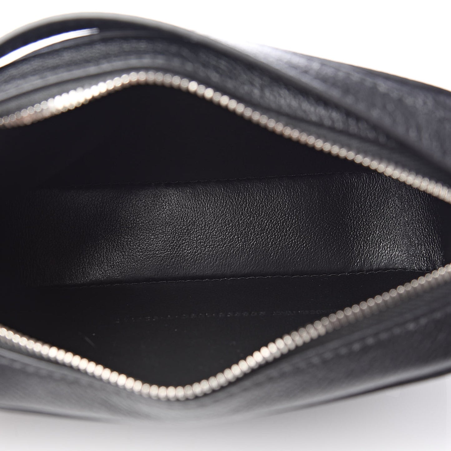 Grained Calfskin Logo XS Ville Top Handle Camera Bag Black White